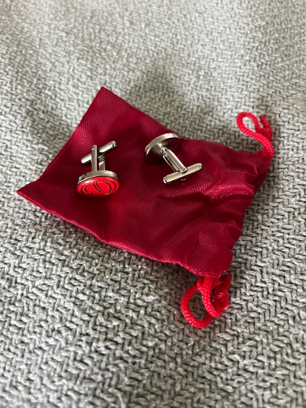 Virgin Atlantic Red Enamel Oval Cufflinks for Men